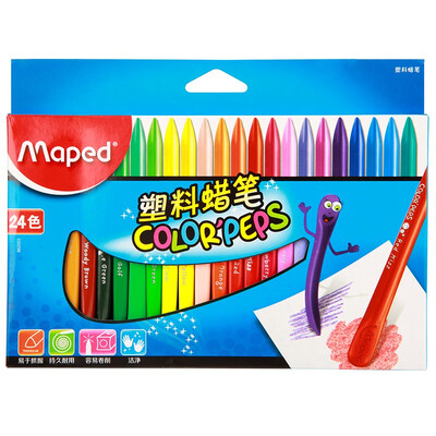 

Ма Peide (Maped) CH862003 Rollable вырезать два цвета пластиковой коробке 24 цветных мелков