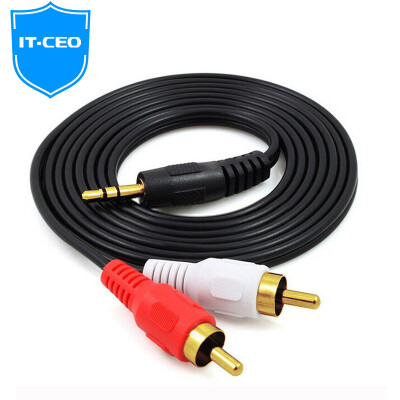 

IT-CEO V082R-5 35mm one two audio line male to public 35 audio to 2RCA double Lotus head AV audio cable red&white speaker line audio line 5 meters black