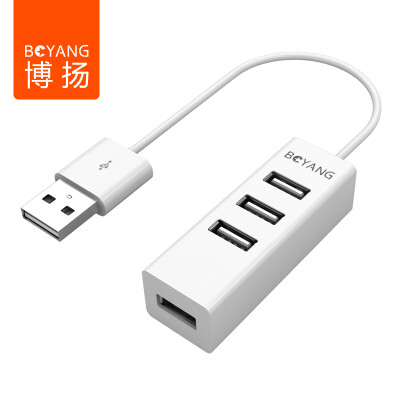 

Bo Yang (BOYANG) BY-U04 USB high-speed expansion 4-port HUB hub one drag four USB splitter desktop notebook computer USB splitter white