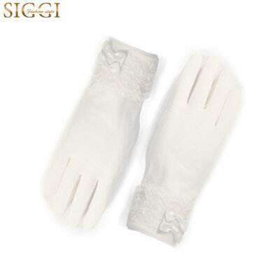 

Siggi CM16900 female summer Korean fashion lace butterfly knot anti-ultraviolet riding driving gloves sun gloves white 23 9cm
