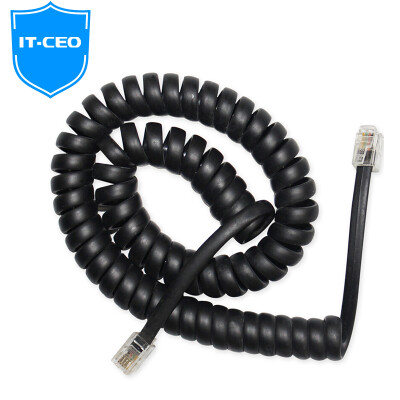 

IT-CEO V084D-3 telephone line reel basephone handset microphone connection handle spring curve 4P4C plug not straight straight 04 m black