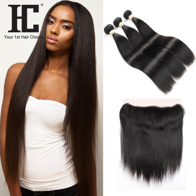 

8A Full Frontal Lace Closure 13x4 With Bundles Straight Peruvian Virgin Hair With Closure Cheap Ear To Ear Lace Frontal Closure