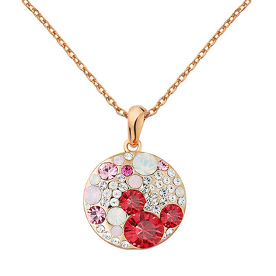 

yoursfs ® 18k rose позолоченные микки мышь pandents заявление австрии ожерелье использовать красный кристалл модные украшения