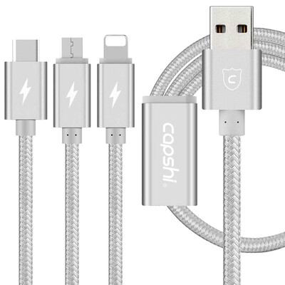 

Capshi ​LightningMicroType-c data &charging cablesliver