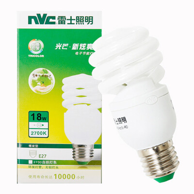 

NVC energy saving lamp E27 large mouth spiral 18W2700K incandescent light color yellow