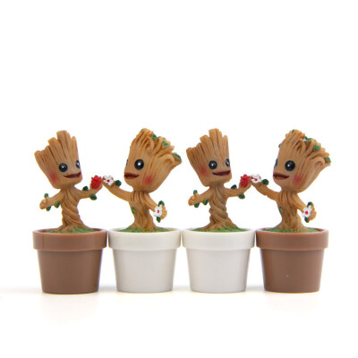 

1 PC Color Random POP Marvel Groot Dancing Potted Trees Bobble Head Figure Модель Охранники игрушки Galaxy Kids