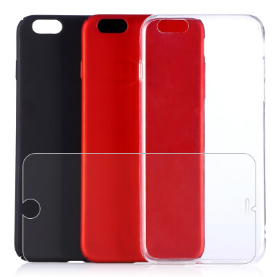 

IPhone shell 4 sets dostyle apple 6Plus 6s Plus phone shell iPhone6Plus 6sPlus phone shell hard shell red black TPU protective cover transparent shell Apple 6plus 6splus tempered film