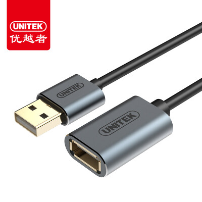 

UNITEK) usb2.0 extension line male to female 3 meters extension line usb line male to female data cable computer mouse keyboard U disk extension line gray Y-C417FGY