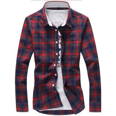 

2017 young men's SHIRT COTTON PLAID Korean fat  DP shirt shirt students tide