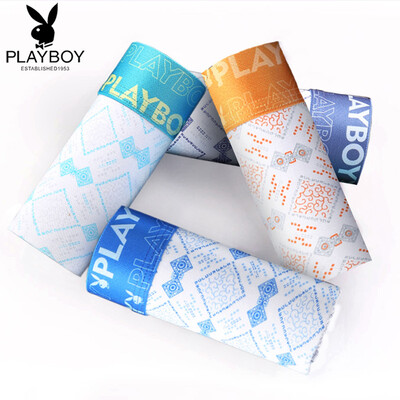 

Playboy PLAYBOY ice silk underwear male flat pants four corners in the waist 4 5290 multi-color XXXL