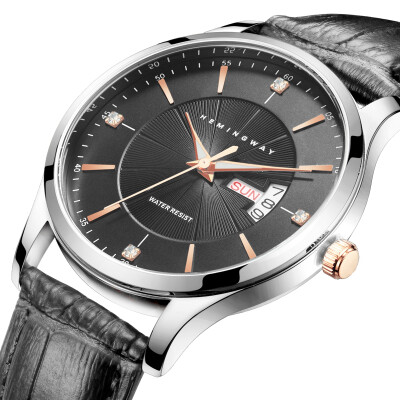 

HEMINGWAY Commercial Fashion Calendar Stainless Steel Quartz Men's Watch