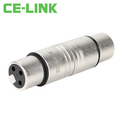 

CE-LINK 2719 three-core XLR female head switch Karnon connection head mother to female microphone microphone audio head XLR silver