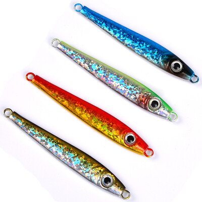 

1PC Jigging Fish Lead 35G/8CM Metal Jig Fishing Tackle 4 Colors Paillette Knife Wobbler Artificial Hard Bait