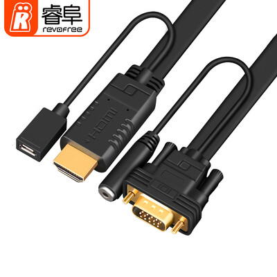 

Rui Hao REVOFREE CY279 HDMI to VGA line HD Turn VGA Converter Connector Box Set-top box Notebook Connection Monitor Projector Line Audio 3 Meter