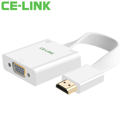 

CE-LINK HDMI-VGA-кабель с аудио-интерфейсом питания HD-видео адаптер компьютерное соединение для подключения телевизора монитор проектор адаптер белый 1685