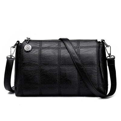

Fashion Women Genuine Leather Plaid Messenger Hand Bag Ladies High Quality Sheepskin Sac a Main Shoulder Bags Women Crossbody Bag