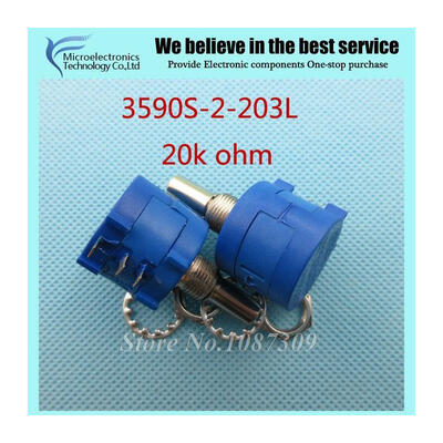 

5pcs/Lot 3590S-2-203L 3590S 20K ohm Precision Multiturn Potentiometer 10 Ring Adjustable Resistor
