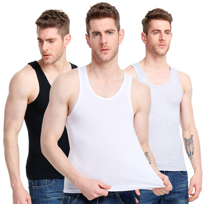 

Antarctic men&39s vest pure color cotton vest male 3-piece men&39s vest sweat NSJA0660 black&white gray XXL