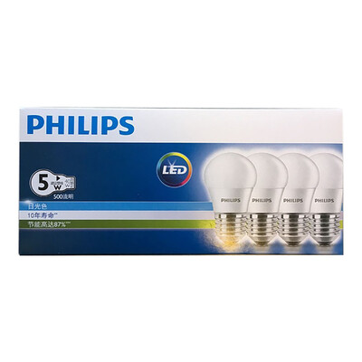 

Jingdong supermarket] Philips (PHILIPS) LED bulb bubble 5W E27 large screw mouth 3000K yellow four sets