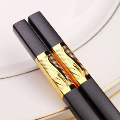 

Jia Chi alloy chopsticks 10 double gift hotel Japanese chopsticks gold clover JC-HJ04