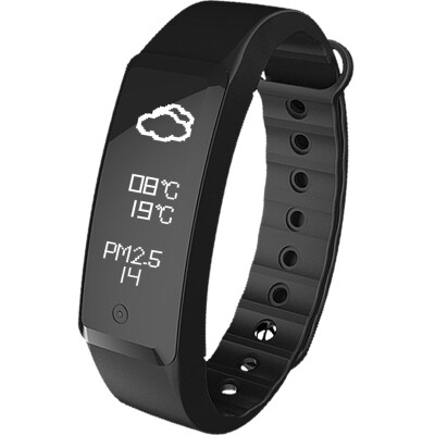 

Full touch QCT-W2 smart bracelet smart wrist pedometer pedal call reminders micro-prompts touch screen sports health bracelet black