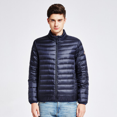 

Snow flying autumn and winter new men's velvet casual short section of thin and light couple down jacket X1701027 green indigo blue | 5067 185