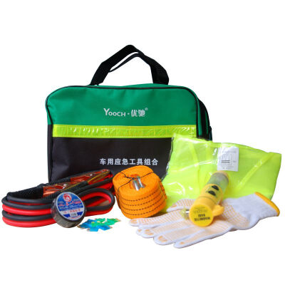 

Yooch safety by car to strengthen the 9-in-1 vehicle emergency kit package rescue package - with reflective warning article Oxford bag easy to accept more practical