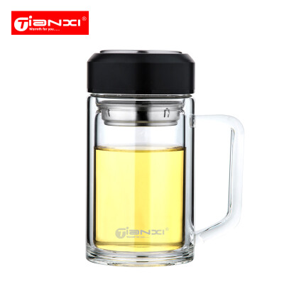 

Jingdong Supermarket] Tianyi (TI-31) cup double with a glass of men and women portable hot water cup thick filter home cup office cup tea cup