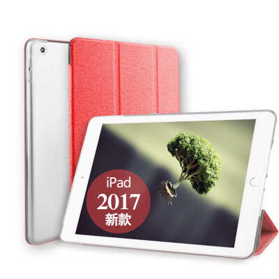 

Mo вентилятор ipad плоский защитный чехол новый ipad плоский всеобъемлющий край интеллектуальный сон 2017 тройной складной стенд личности анти-аварии оболочки для Apple Mei Fei красный