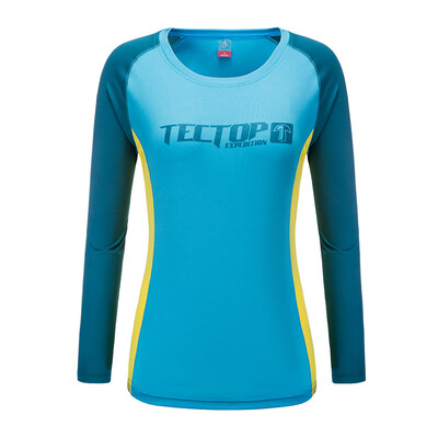 

Tectop quick-drying T-shirt outdoor men&women models breathable quick-drying T-shirt round neck long-sleeved color printing speed dry clothes men white M