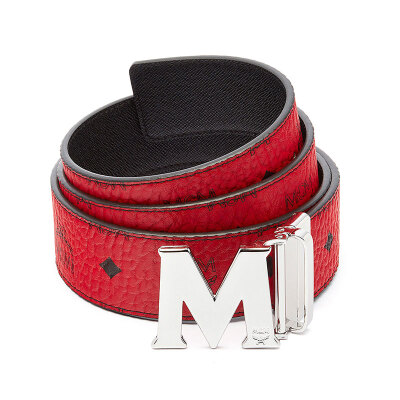 

MCM classic red black edge M word printing belt belt MXB6AVI03RU001