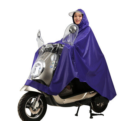 

YUHANG outdoor riding adult electric battery motorcycle raincoat men&women single poncho big hat 3XL purple