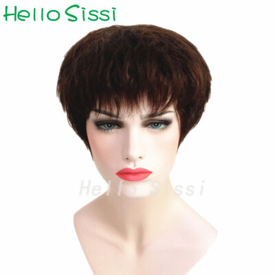 

100 Brazilian Hair Wigs Black Human Short Hair Full Wig African Amarican Lace Front  Lace Wigs For Black Women