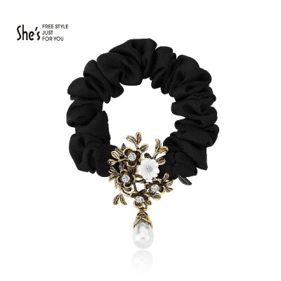 

shes Qian Zi headdress hair ornaments hair rope headdress head flower hair card imitation crystal flower hair ring white