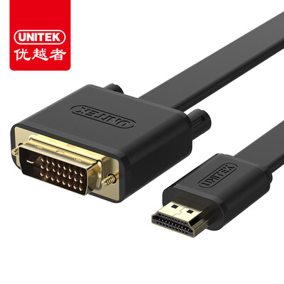 

UNITEK hdmi to dvi line 2 m dvi turn hdmi adapter HD two-way interchange cable laptops display conversion line flat line Y-C244BK