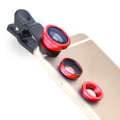 

Adventure LIEQI LQ-011 mobile phone lens wide-angle fish eyes macro sets of mobile phone external lens SLR mobile phone camera self-timer universal red