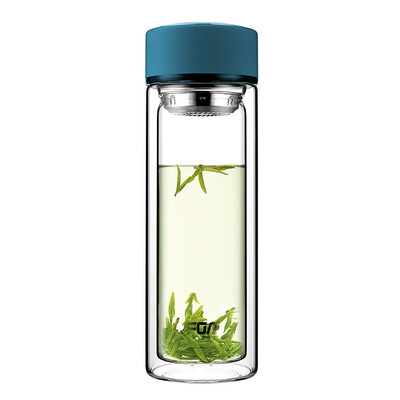

【Jingdong Supermarket】 Fu Guang Jingrui Double Layer Glass Transparent Cap Cover Male Female General Business Water Cup Blue