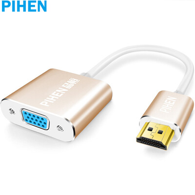 

PIHEN PH-ZHQ020 HDMI to VGA cable converter with audio port HD video adapter adapter computer box TV monitor projector line gold
