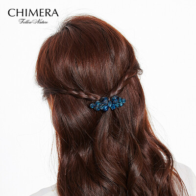 

Chimera (CHIMERA) hair ornaments headdress love small trumpet full hair drill clip card cross folder top clip spring clip blue