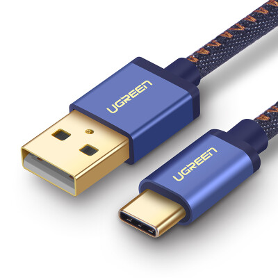 

Green Alliance Type-C data line fast charge mobile phone charging line Andrews USB adapter charger power cord support Huawei P9 glory millet 65 music as 1 meter 40344 dark blue
