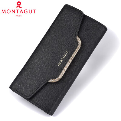 

Montagut MONTAGUT wallet female long sweet lady wild clutch bag casual simple three fold ladies wallet R2422276011 black