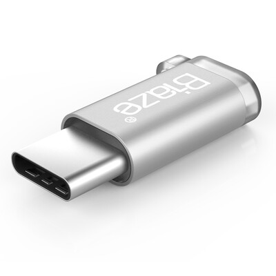 

BIAZE Micro USB для адаптера Type-C Эндрюс конвертер линии передачи данных поддерживает Huawei P9 / mate9 / слава V8 / музыка как 1S2 / просо 4C ZT8 Хен серебро