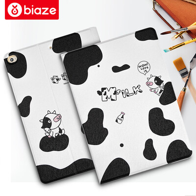 

BIAZE Apple Ipad AIR2 / 2017 модели / AIR1 новый IPad случай / кобура умный заторможенность iPad5 / 6/7 серии защитной оболочки мультфильм окрашены мало коров