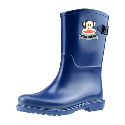 

PaulFrank big mouth monkey rain boots ladies tube fashion color buckle rain boots waterproof rubber shoes water shoes PF1004 Navy 39 yards