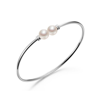 

Beijing Run Pearl Love Summer Series S925 Silver inlaid white freshwater pearl bracelet bracelet round 8-9mm silver