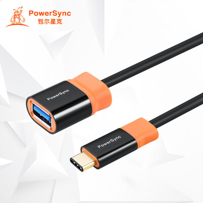 

(PowerSync) CUBCKCR0001T Тип C Кабель данных OTG двухцветный Juejue версия черного цвета с оранжевым 0,15 метра