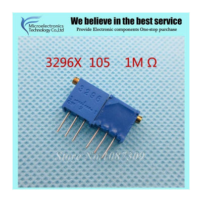 

100Pcs/lot 3296X-1-105LF 3296X 105 1M ohm side regulation Multiturn Trimmer Potentiometer High Precision Variable Resistor