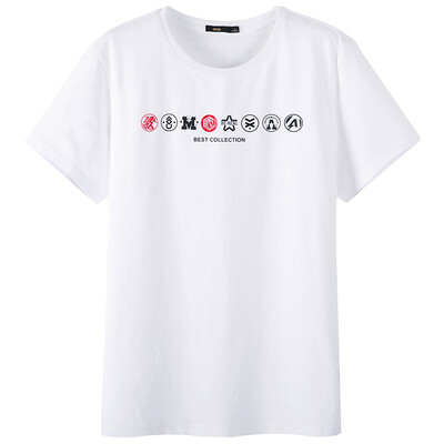 

Semir Semir short sleeve T-shirt summer cotton round neck half sleeve body clothing tide Korean version 19037001231 Chinese blue M