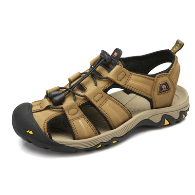 

Camel (CAMEL) outdoor beach shoes couple spring and summer first layer of leather anti-collision sandals female A93309605 orange 37