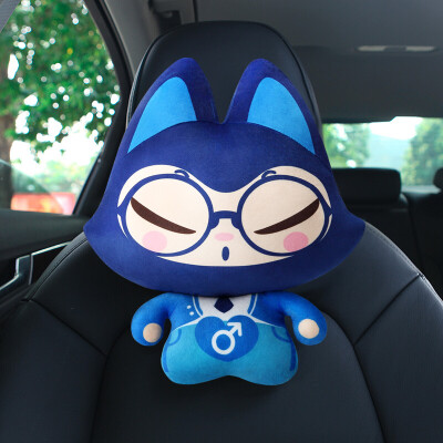 

Jingdong supermarket] pull cat (ZhuaiMao) car headrest car cartoon neck pillow color grid stitching neck pillow M16-QCJP-002 on the black